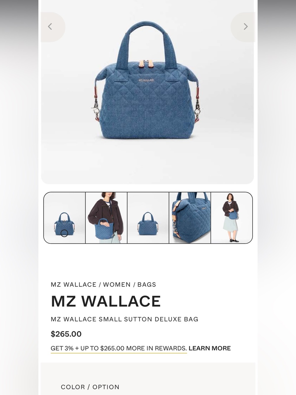 MZ WALLACE True Light Denim Quilted small
Sutton - Picture 2 of 13